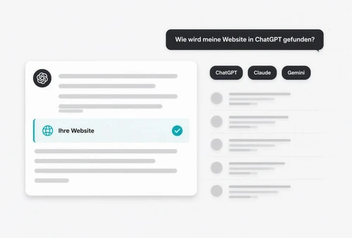 KI-Antwort zitiert eine Website als Quelle: Sichtbarkeit in ChatGPT, Claude und Gemini statt klassischer Trefferliste